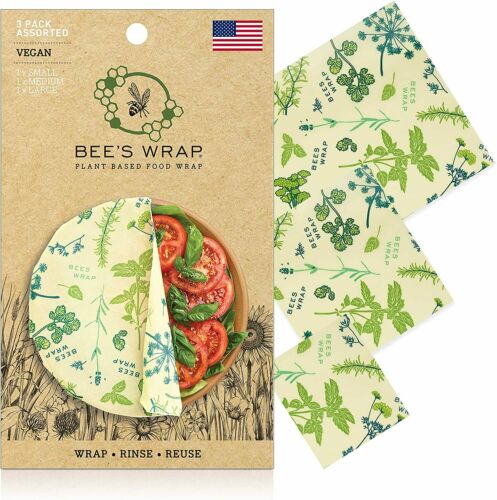 3 Pack Assorted Bees Wrap Herb Garden Print