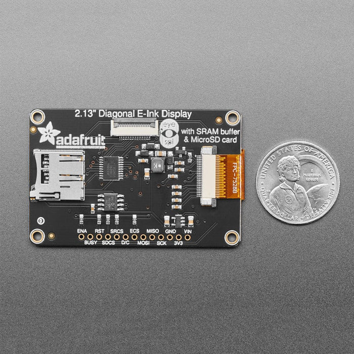 Adafruit 2.13" 250x122 Tri-Color eInk / ePaper Display with SRAM - SSD1680 Driver by Adafruit - The Pi Hut