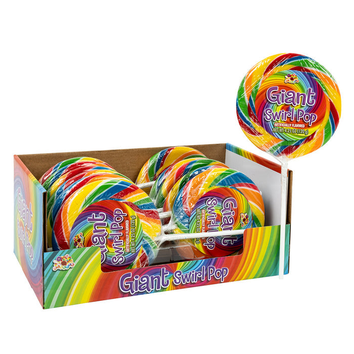 Albert's Candies Giant Swirl Lollipops - 12 Count
