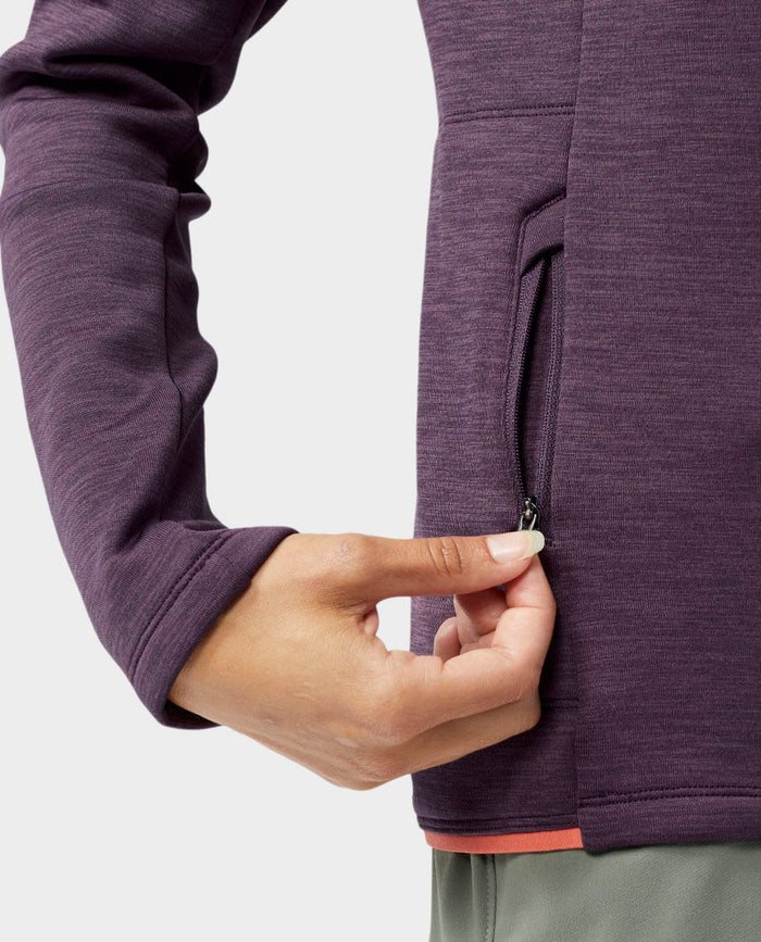 AllTrails x Stio Women's Glide Power Stretch Half Zip - Huckleberry Jam Heather Midlayer Stio