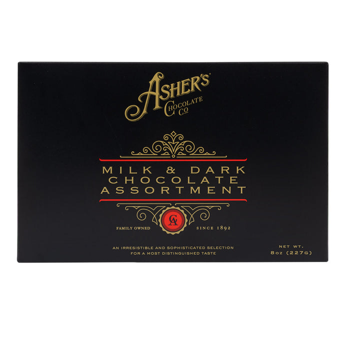 Asher's Milk and Dark Chocolate Assortment Gift Box - 12 Count