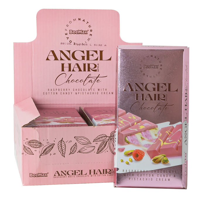 Beemax Angel Hair Raspberry Chocolate Bar Candy - 6 Count