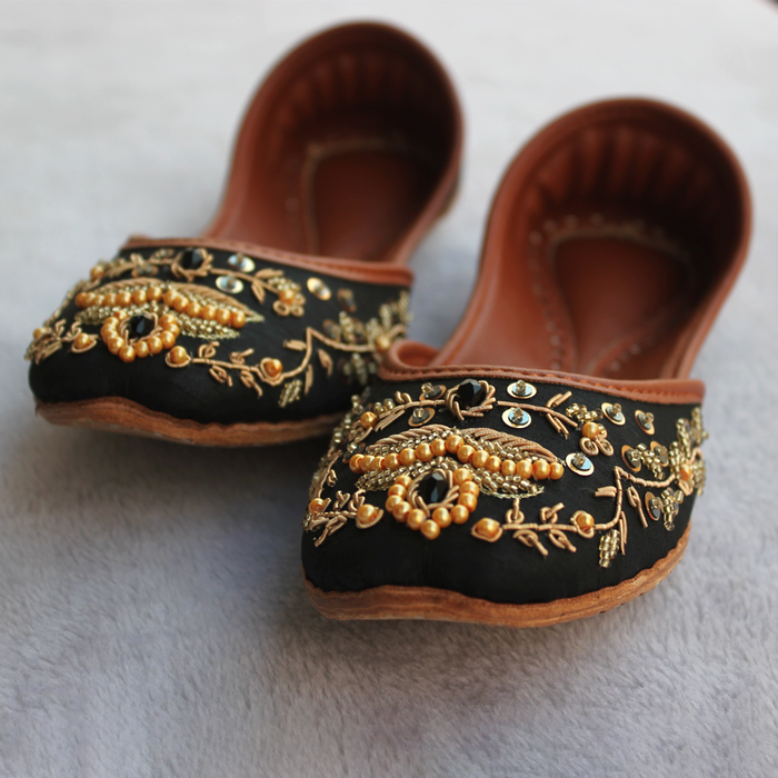 Black Fancy Khussa for women