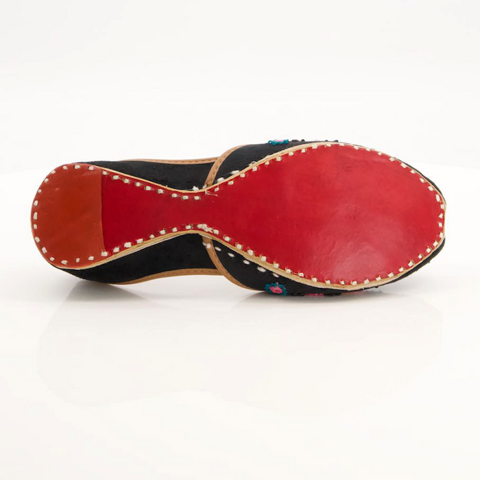 Black Multi Khussa for Women