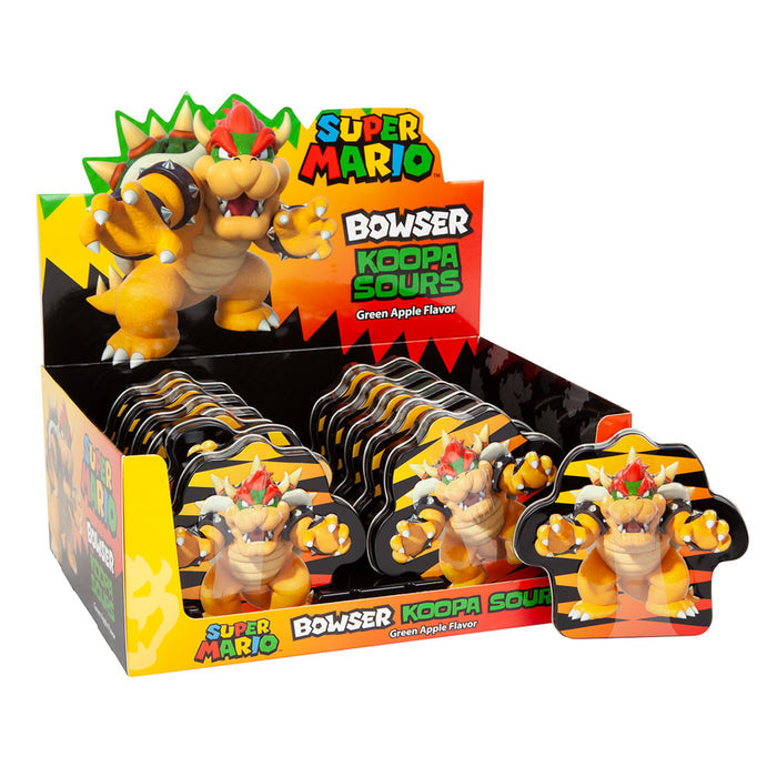 Bowser Green Apple Koopa Sour Candy Tins - 12 Count
