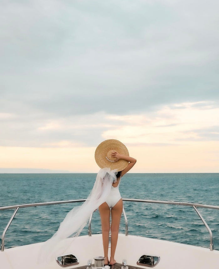Bridal Hat with Long Veil - Travellers Hat Boutique