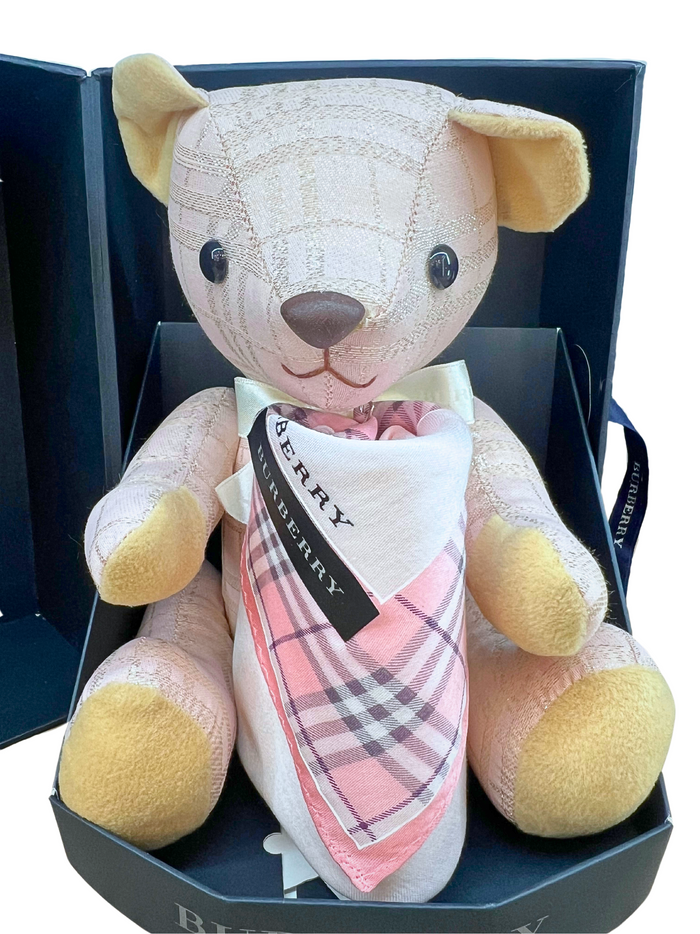 Burberry Teddy Bear With Handkerchief Set