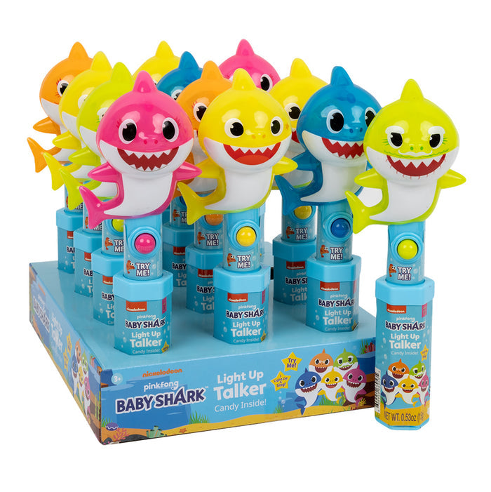 Candyrific Baby Shark Light Up Talker Candy with Dextrose - 12 Count