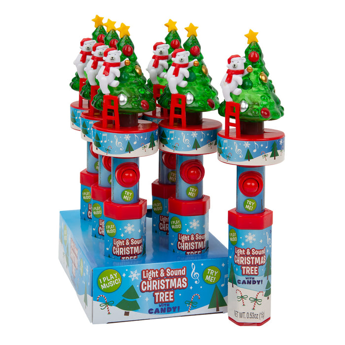 Candyrific Christmas Tree Light and Sound Candy Wands - 18 Count