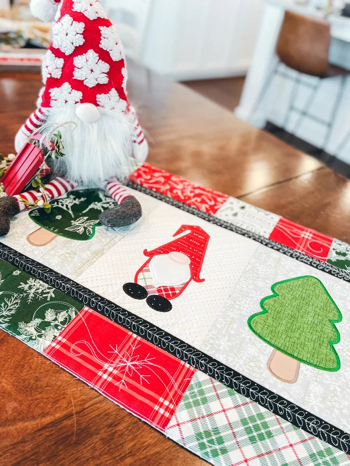 Christmas Forest Table Runner Machine Embroidery (Downloadable Pattern)