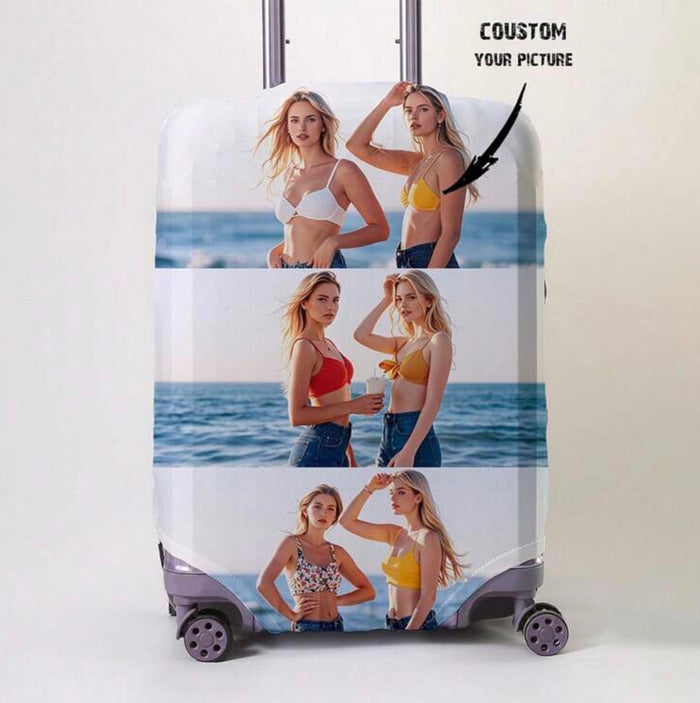 Custom Suitecase Cover Travellers Hat Boutique