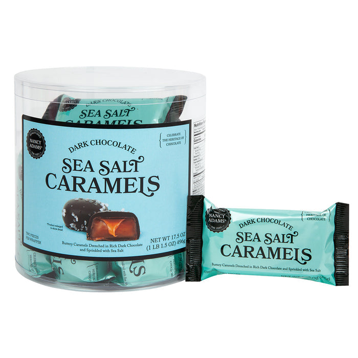 Dark Chocolate Sea Salt Caramel Candy Single Serve Tubs - 12 Count