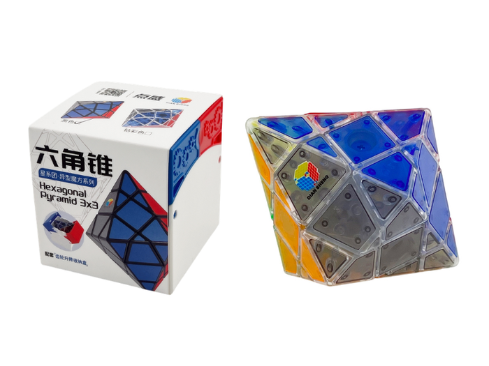 DianSheng 3x3 Hexagonal Dipyramid V2 (Tiled) - Transparent Stickerless
