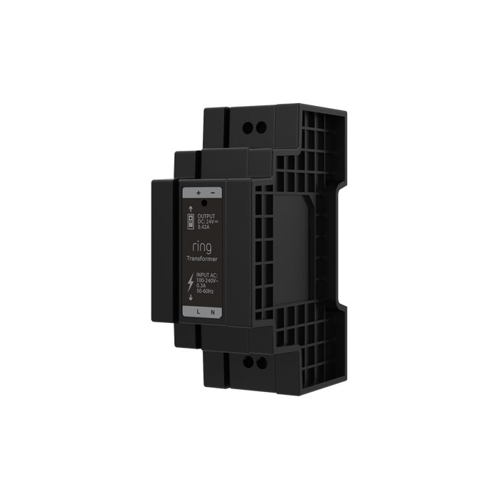 Black:DIN Rail Transformer for Wired Video Doorbells (2nd Generation)