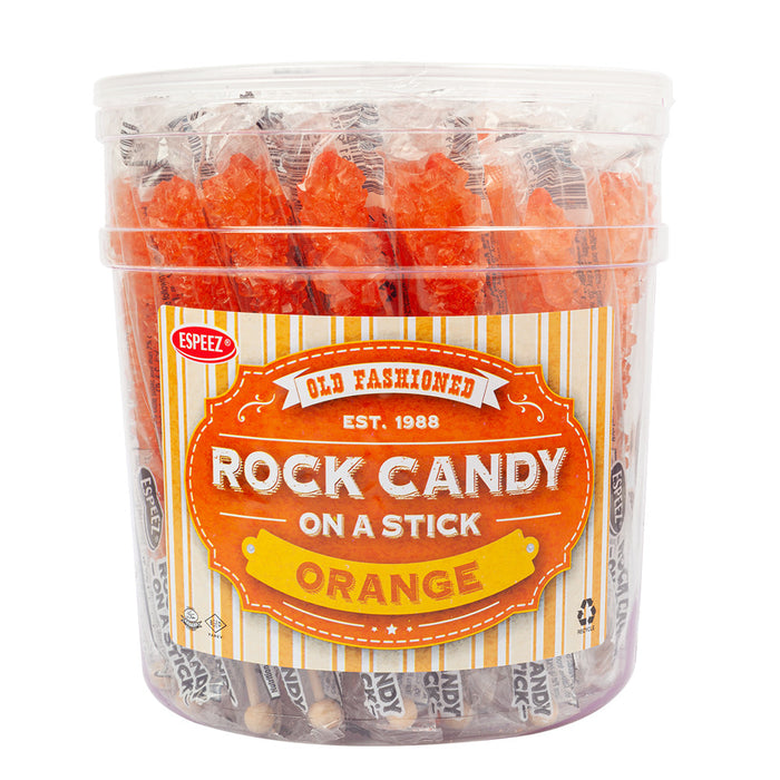 Espeez Orange Rock Candy Sticks Jar - 36 Count