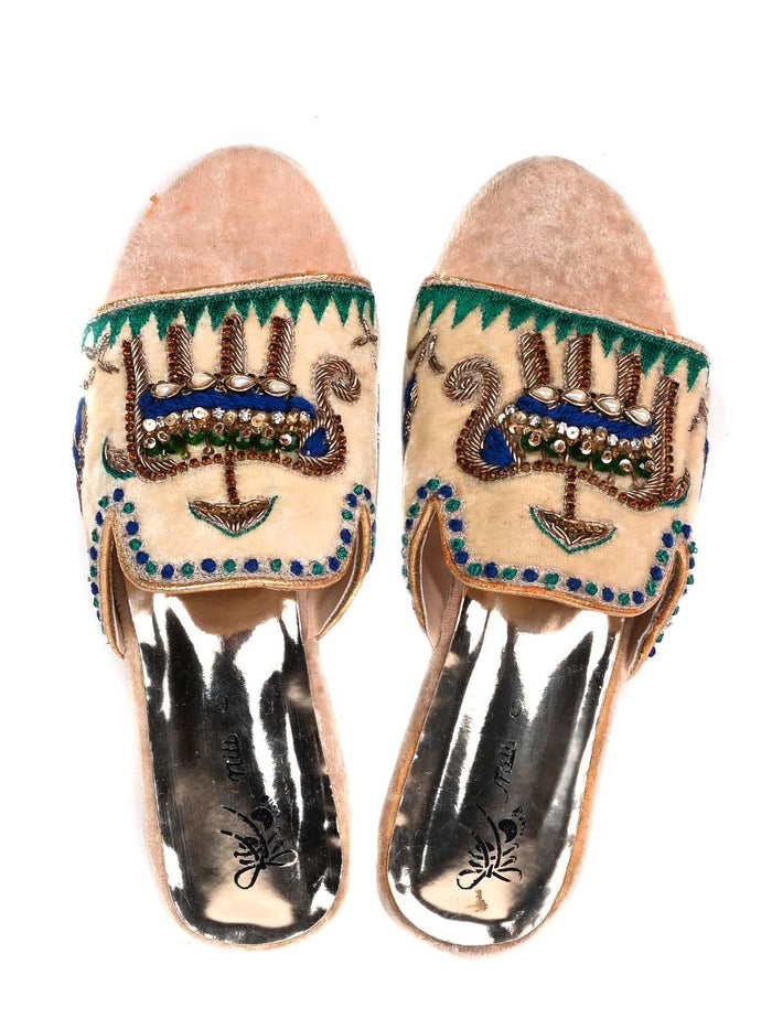 Fawn Fancy Velvet Ladies Slipper