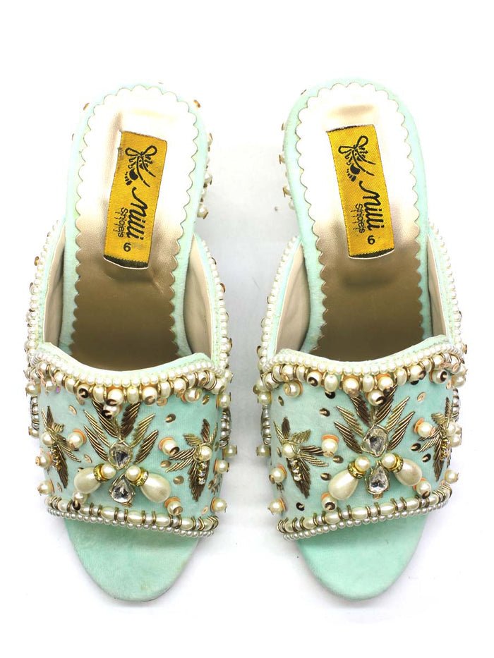 Ferozi Fancy Block Heel Slipper