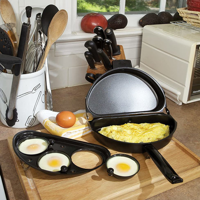 FOX RUN Non-Stick Omelette Pan with Egg Poacher - 4498