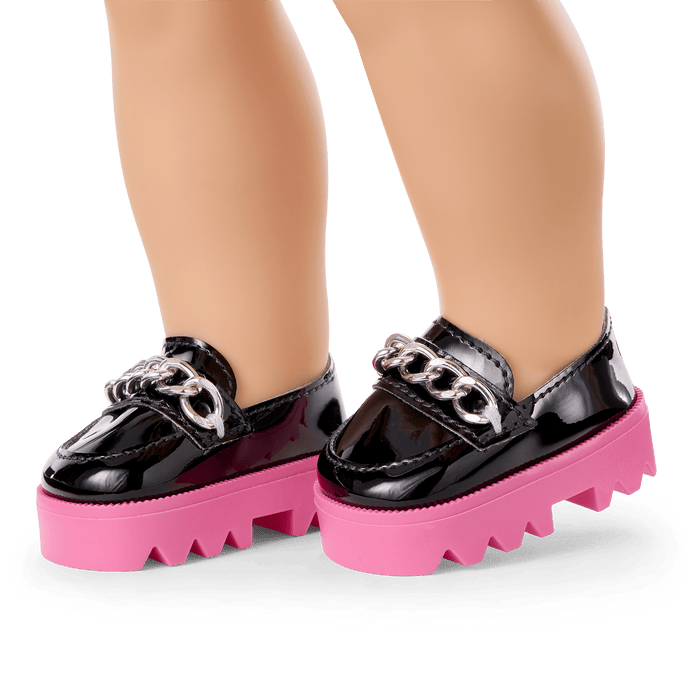 Fuchsia Flair Platform Loafers for 18-inch Dolls