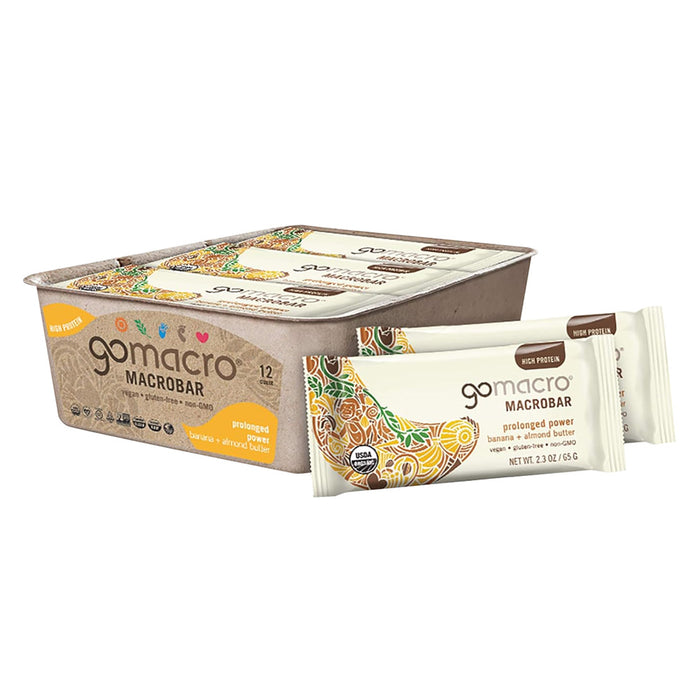 Go Macro Banana and Almond Butter Protein Bar - 12 Count 2 OZ