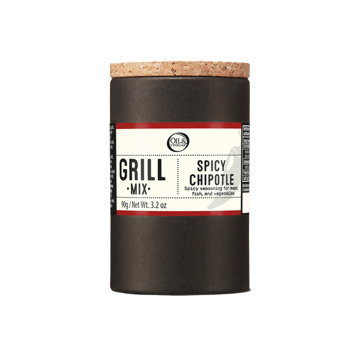 Grill mix container labeled 'Spicy Chipotle'