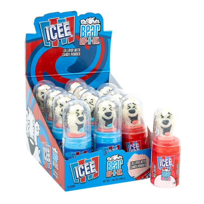 ICEE Bear Candy Powder Dip N Lik Lollipop Treats - 12 Count