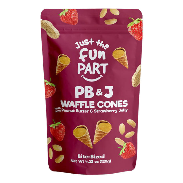 Just The Fun Part Peanut Butter and Strawberry Jelly Waffle Cone Candy - 6 Count