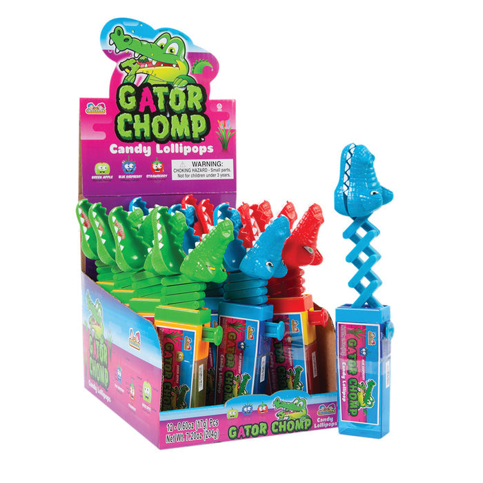 Kidsmania Gator Chomp Candy Lollipops - 12 Count