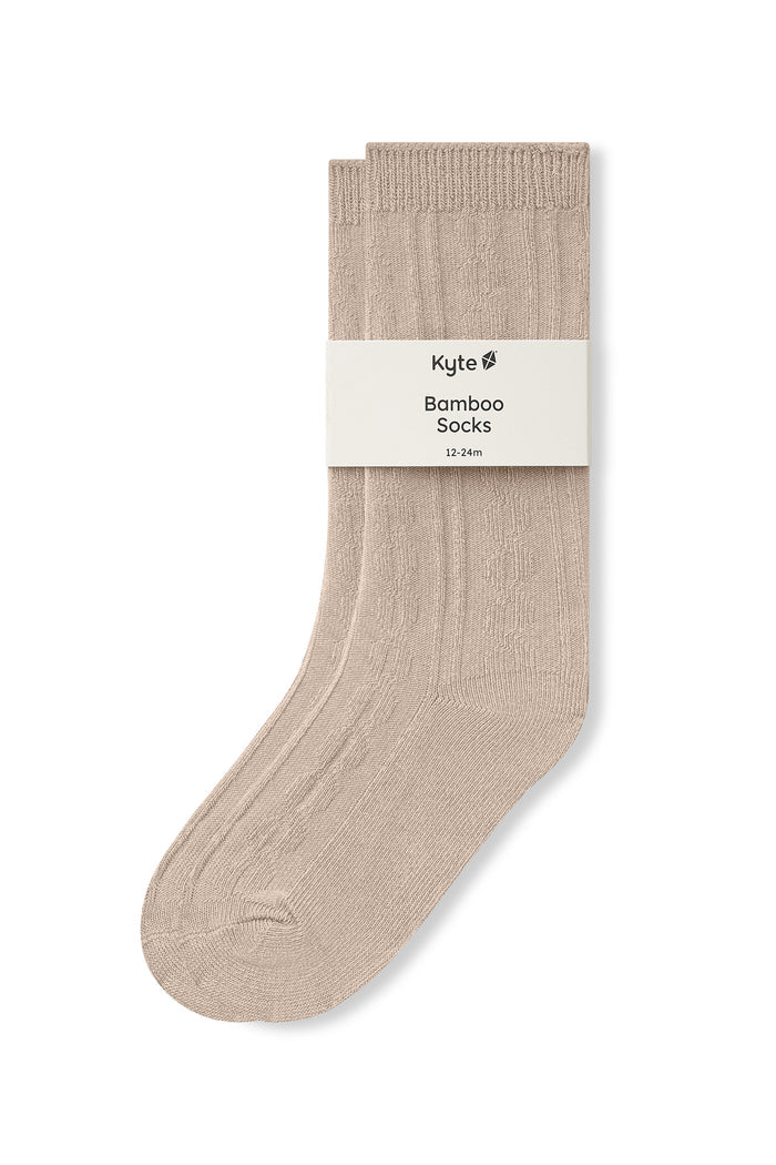 Knee High Socks in Bisque on a white background