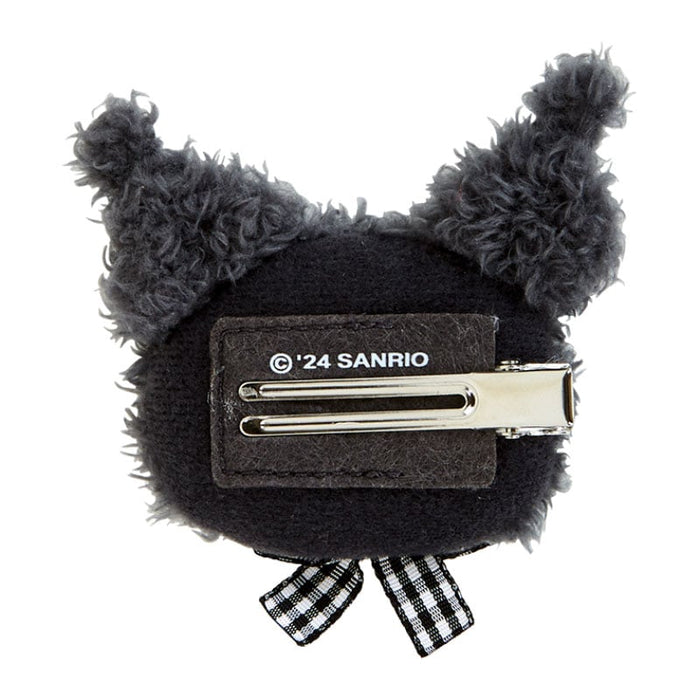 Kuromi Plush Hair Clip (Gingham Bow) Accessory Japan Original