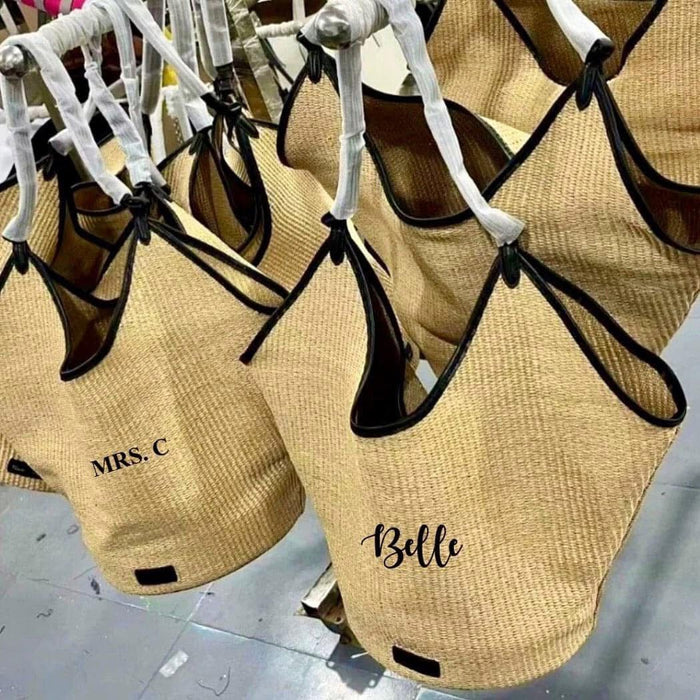 Leather Woven Bucket Bag Travellers Hat Boutique