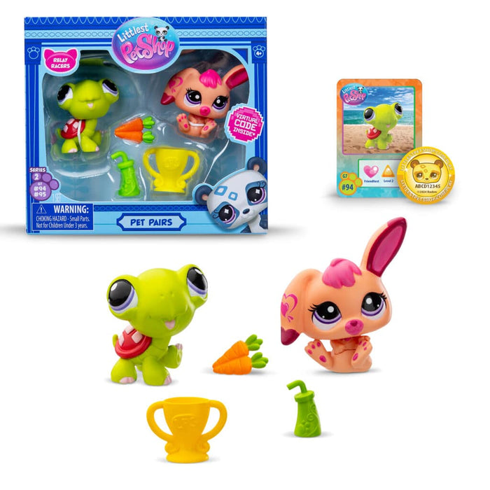 Littlest Pet Shop Gen 7 Series 2 Pet Pairs - Turtle #94 and Pink Rabbit #95 - Owl & Goose Gifts