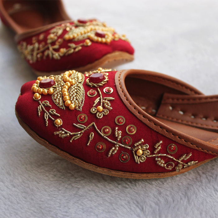 Maroon Fancy Khussa for women