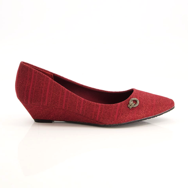 Maroon Wedge Heel Shoes For Women