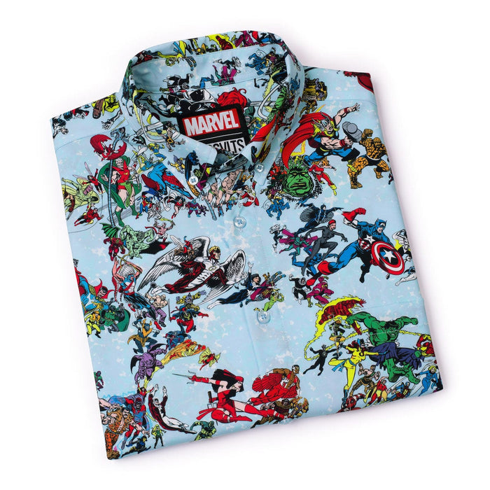 RSVLTS Marvel Short Sleeve Shirt Marvel 85th Anniversary "There Goes My Hero" – KUNUFLEX Short Sleeve Shirt