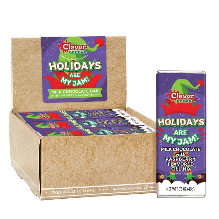 Milk Chocolate Raspberry Holidays Are My Jam Candy Bar - 21 Count