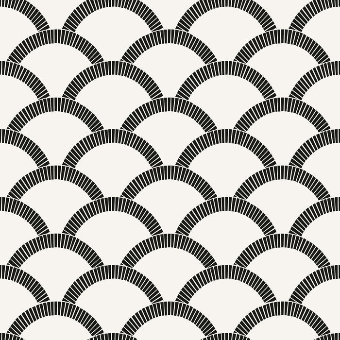 SINGLE ROLL / Black and Cream Mosaic