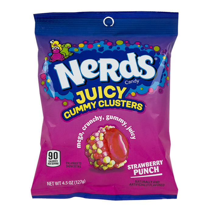 Nerds Strawberry Punch Juicy Gummy Clusters Candy Peg Bag - 12 Count