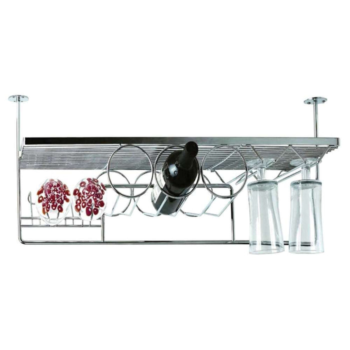 Nova Bottle & Glass Holder L900 x W300 x H385mm Chrome
