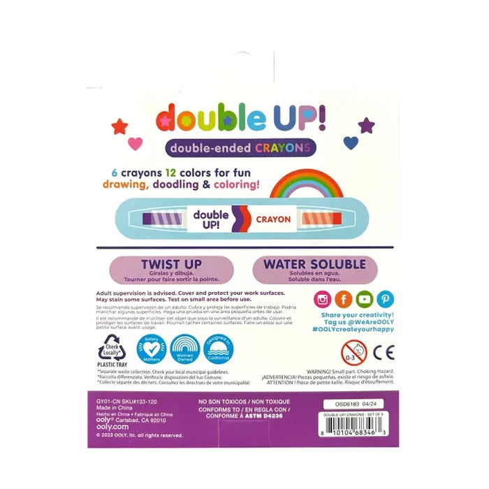 Ooly Double Up!: Double-Ended Crayons (Set of 6/12 Colors)