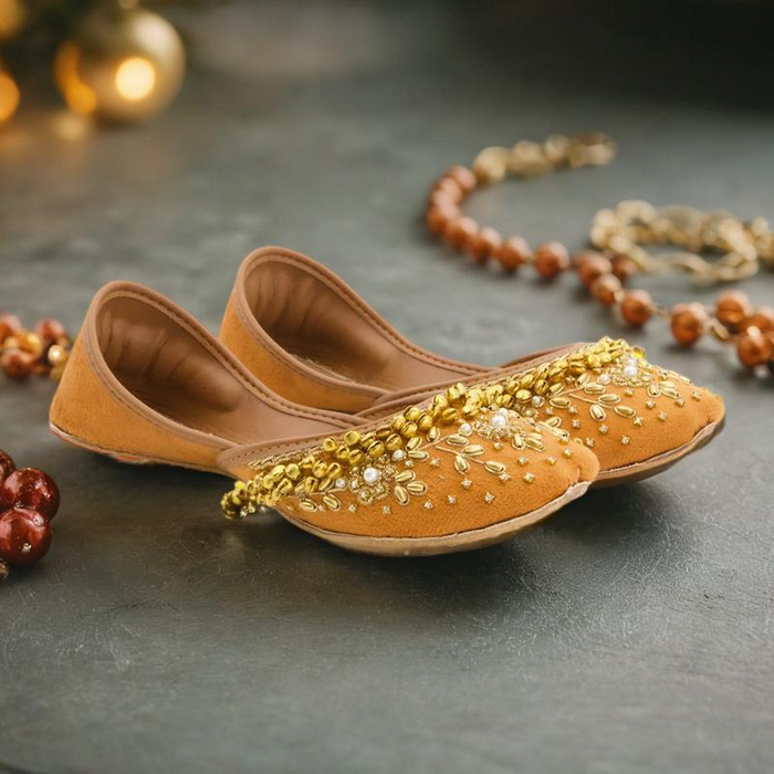 Orange Fancy Khussa for women