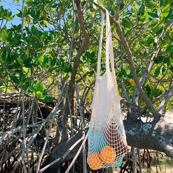 Organic Cotton String Bag - Zero Waste Mesh Bag, Plastic Free, Market Tote - SEATOPIA