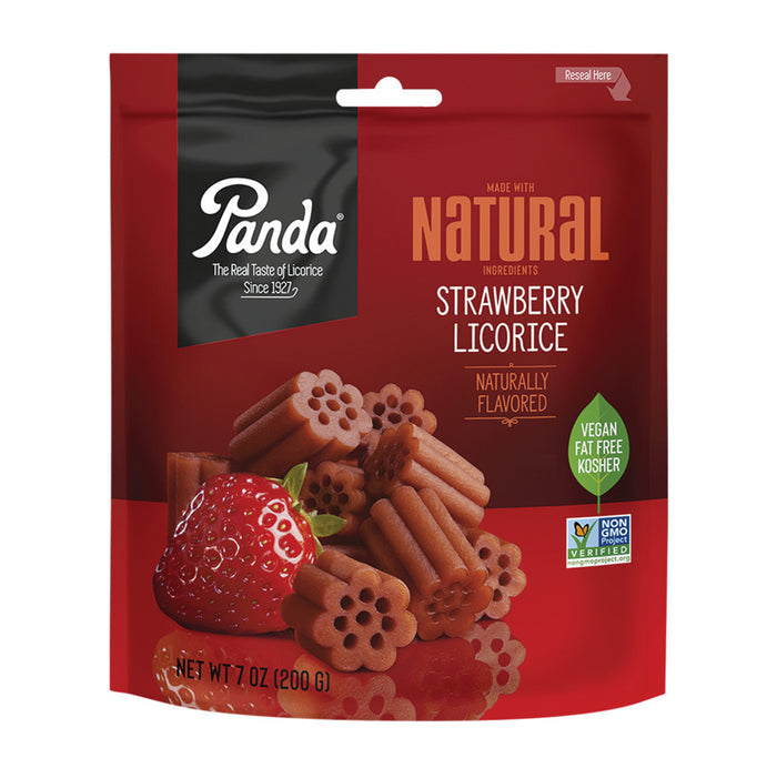 Panda Strawberry Licorice Chew Candy - 8 Count Pouches