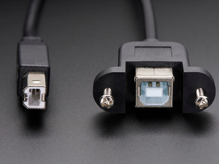 Panel Mount USB Cable - B Male to B Female by The Pi Hut - The Pi Hut