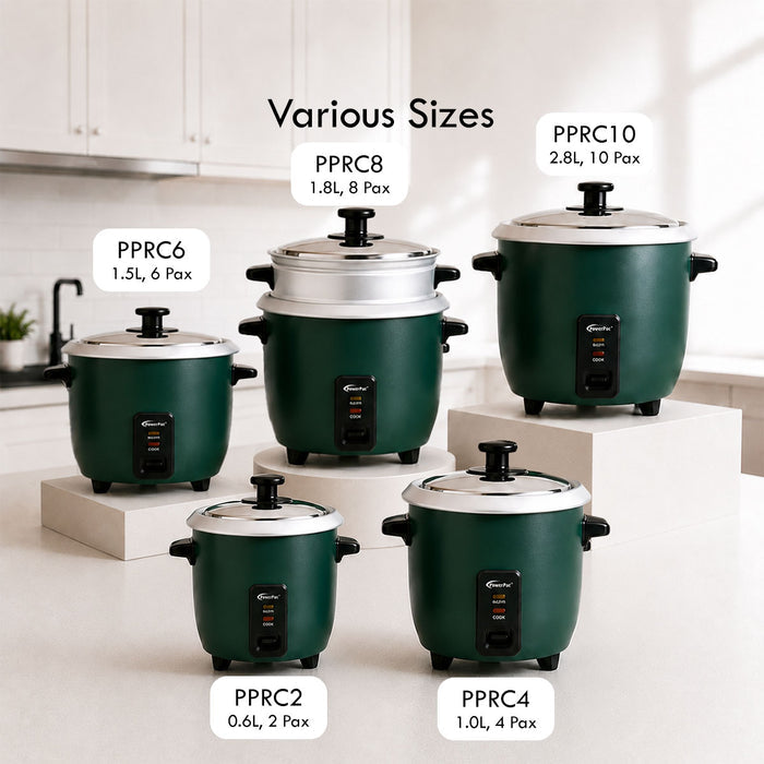 PowerPac 1L Rice Cooker with Aluminium Inner Pot (PPRC4) Green