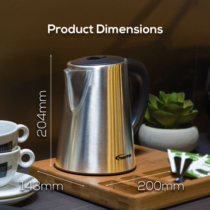 PowerPac Cordless Kettle Jug Stainless Steel. Cordless Jug 1.0L (PPJ2008)