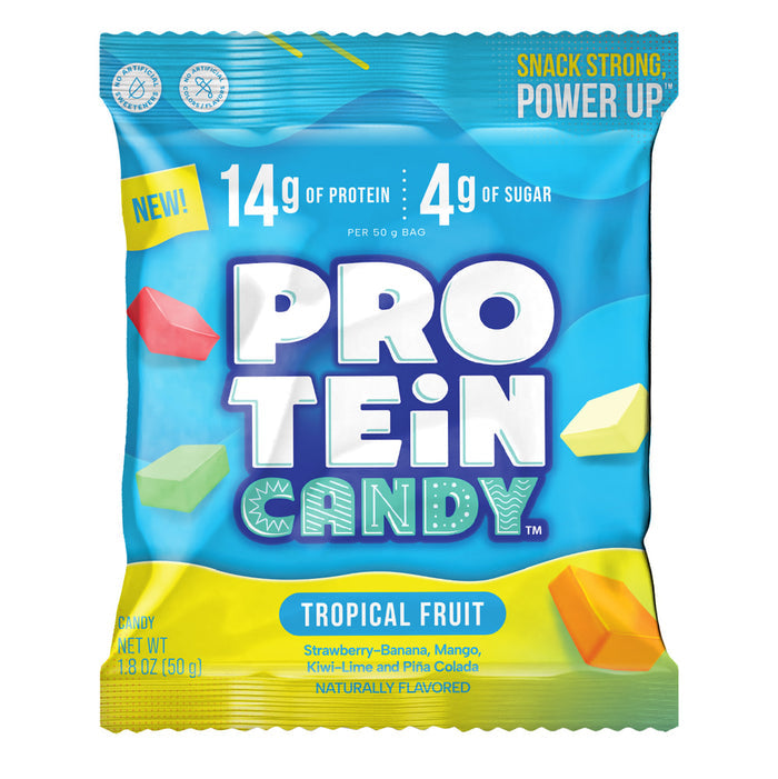 Protein Candy Tropical Fruit Peg Bag Candy - 12 Count