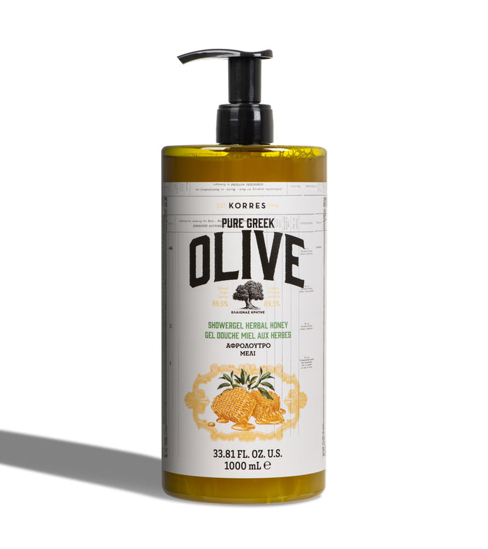 Pure Greek Olive Shower Gel Herbal Honey 1 Liter Pure Greek Olive Korres