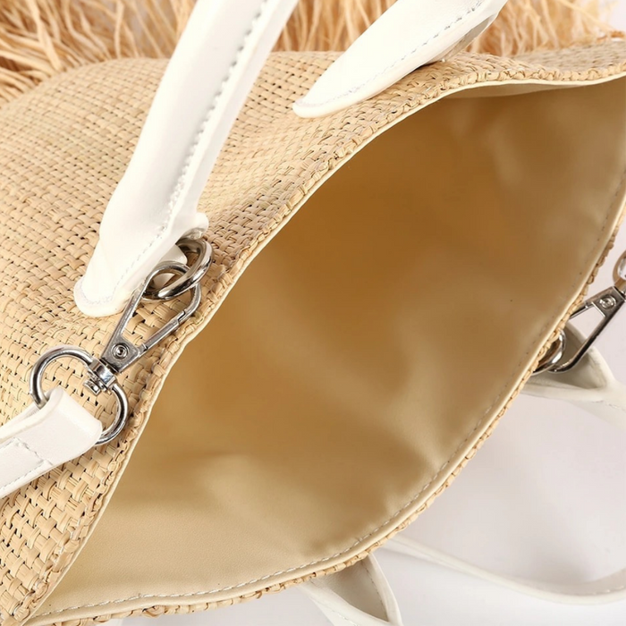 Raffia Fringe Tote Bag - Travellers Hat Boutique