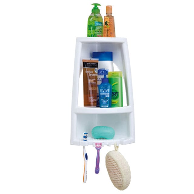 RIMAX BATH & SHOWER CORNER SHELF 9.8X6.9X16IN (11300) Beige / White Mega